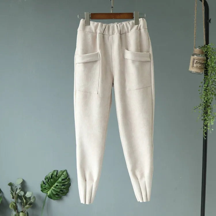 Soft Suede Harem Pants